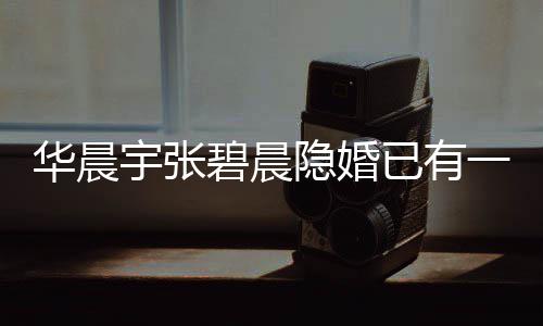 碧晨晨宇华晨孩子华回应宇张隐婚已有一岁堂哥