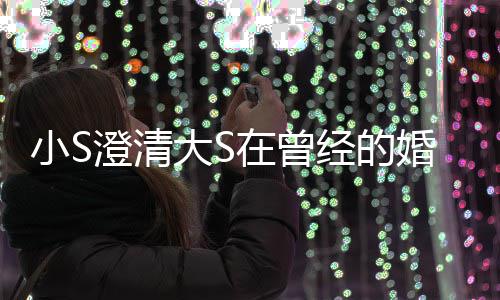 澄清大S的是的朋小S婚姻在曾中不张宇友快乐说经的