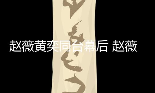 薇私为黄幕后下曾黄奕赵薇 赵奕加油打同台气